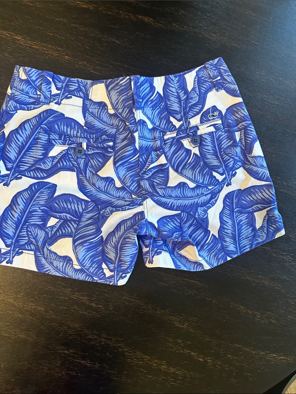 Vineyard Vines Blue Leaf-Print Cotton Shorts